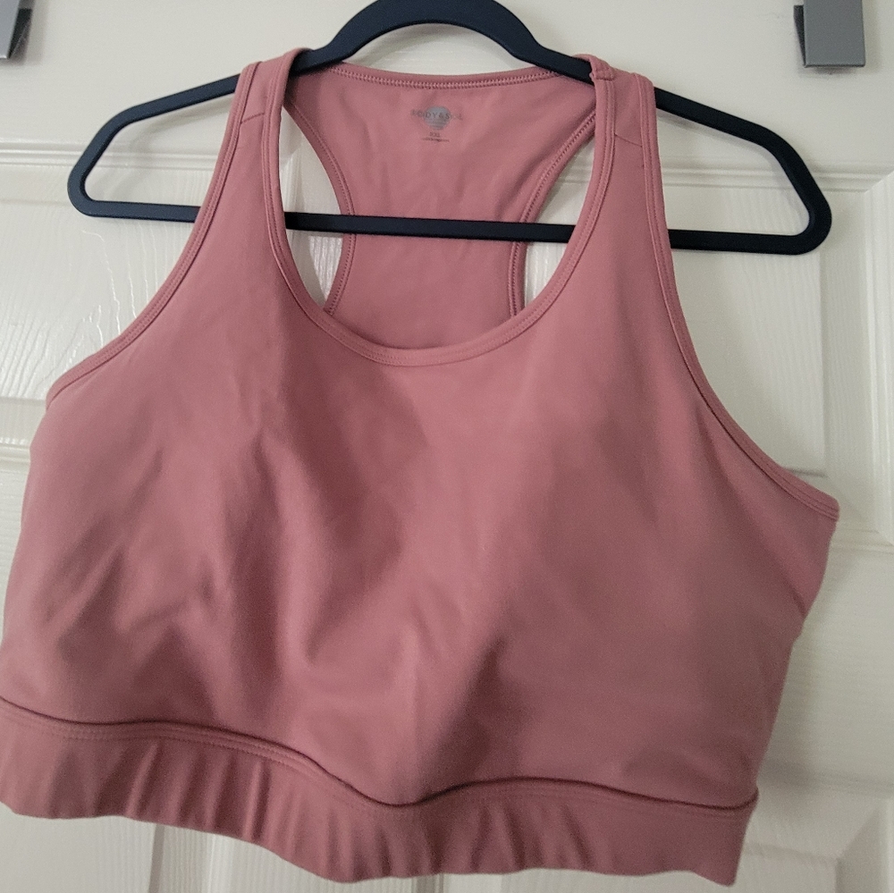 Body & Soul Dusty rose pink color Size XXL removable padding Athletic Yoga
